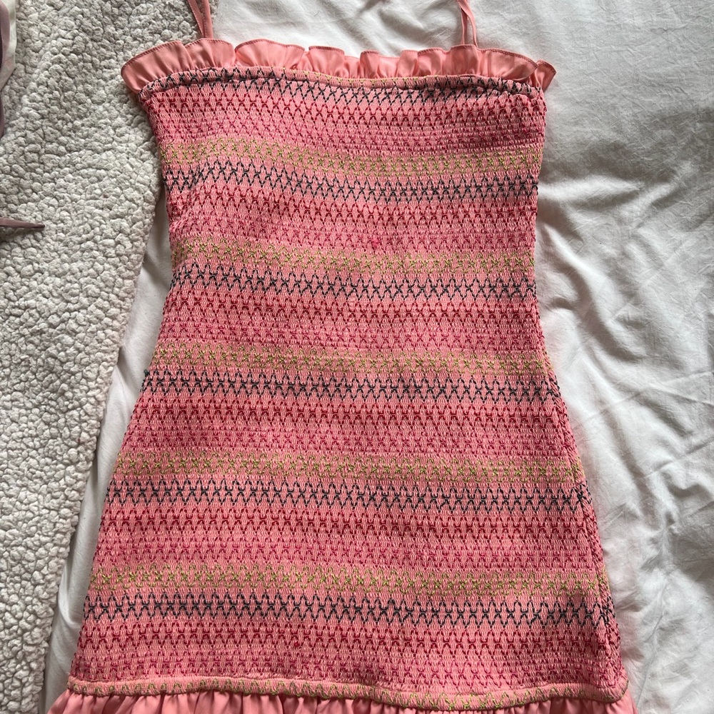 Lovers and Friends Body con mini dress with Ruffle Trim